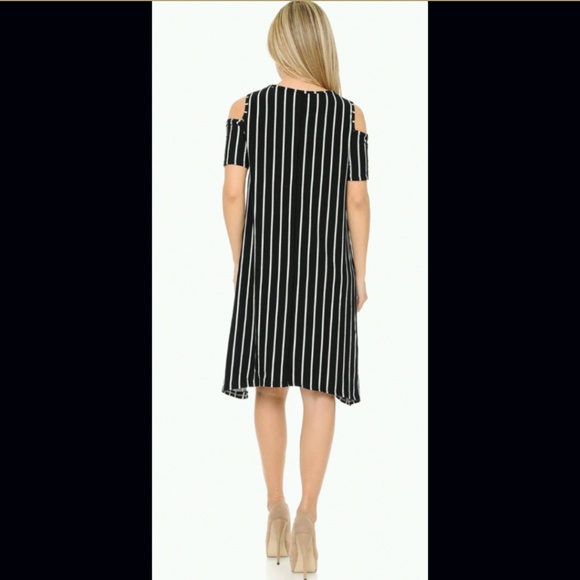 Buttery Soft Cold Shoulder Shift Dress - Picture 6 of 7